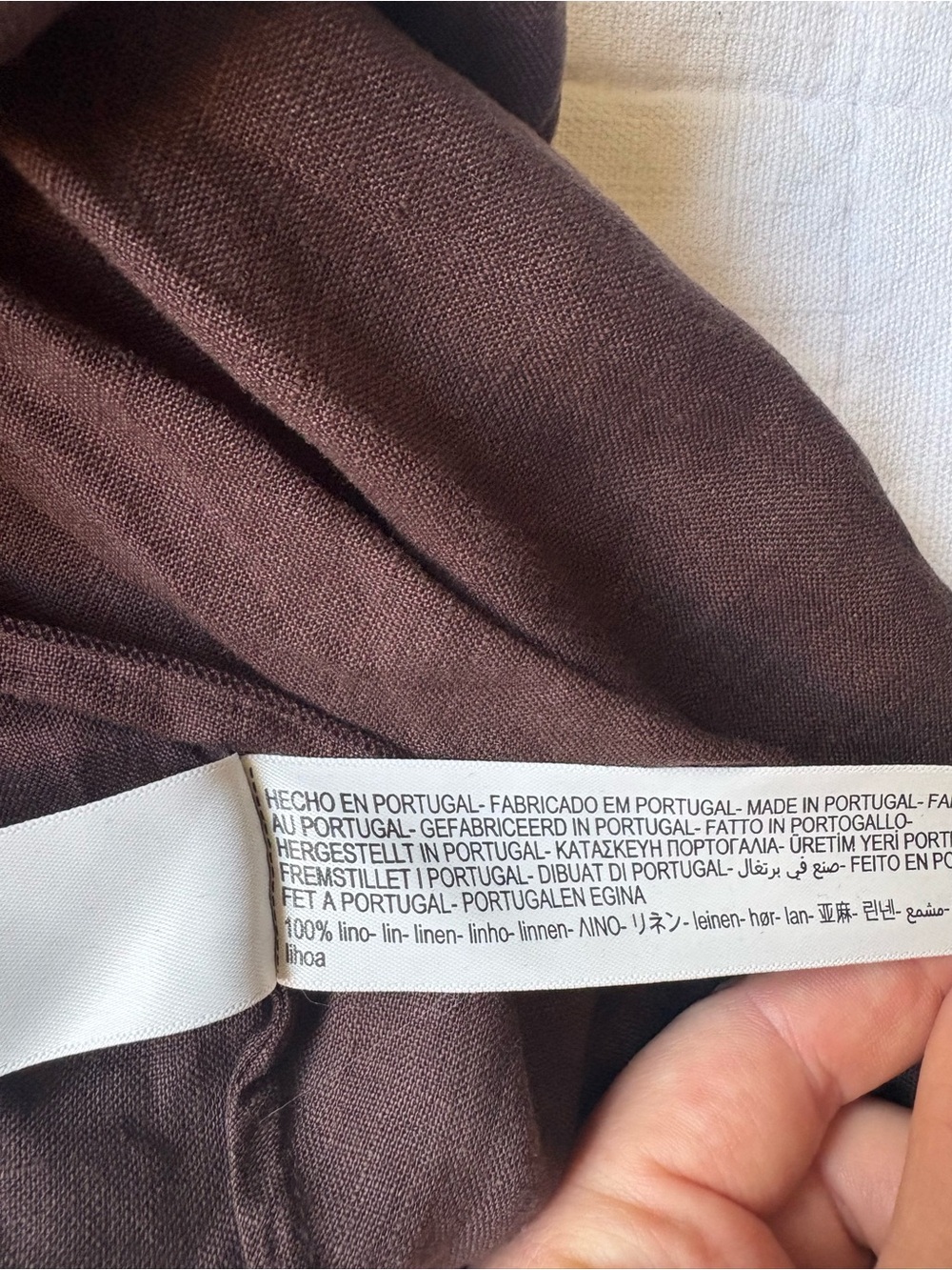 Mossimo Dutti 100% Linen Chocolate Brown Wrap Top Women’s SMALL - Picture 7 of 7